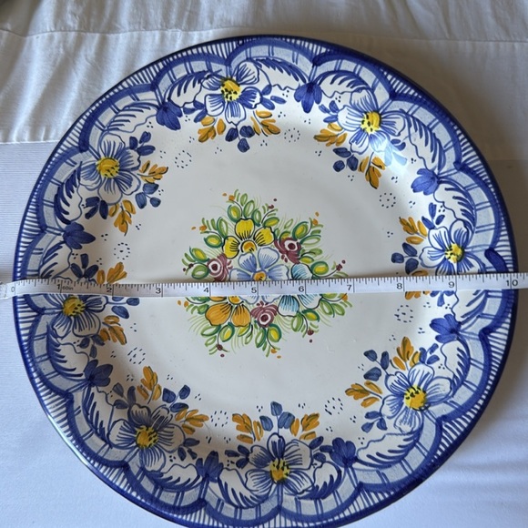 Hand painted Seville Floral Decorative Plate with Blue and Yellow Design… - Picture 5 of 5